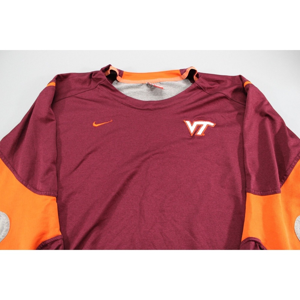 Nike Dri Fit Virginia‎ Tech Long Sleeve Shirt Gray Size XXL
